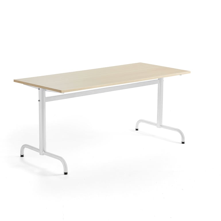 Levně Stůl PLURAL, 1600x700x720 mm, akustická HPL deska, bříza, bílá