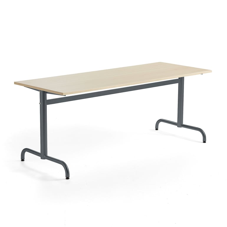Levně Stůl PLURAL, 1800x700x720 mm, akustická HPL deska, bříza, antracitově šedá