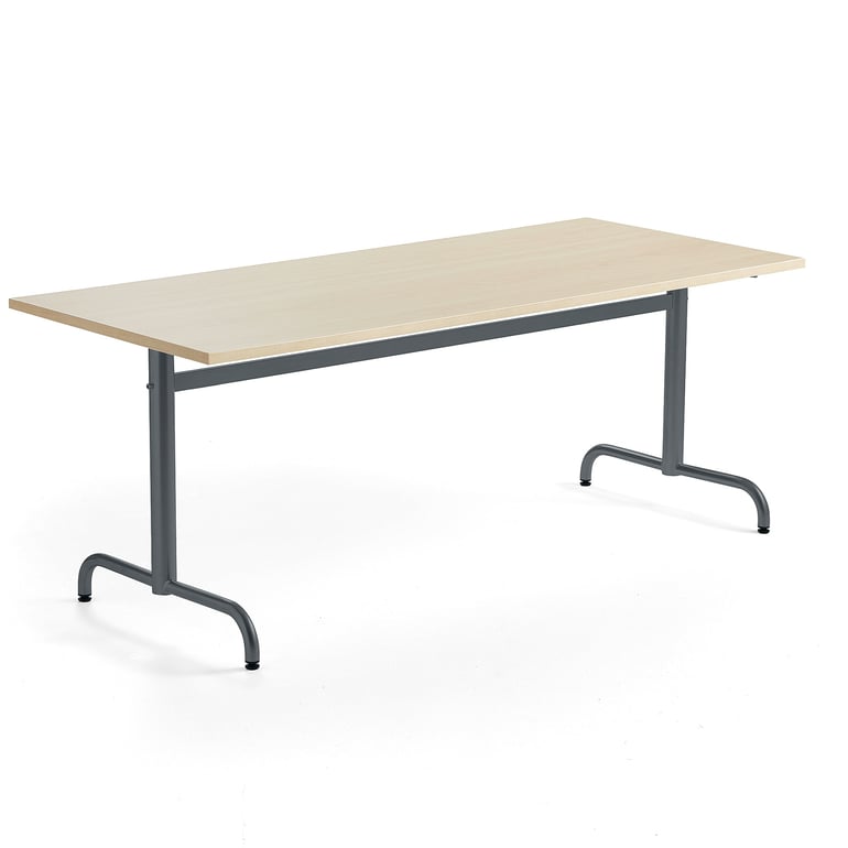 Levně Stůl PLURAL, 1800x800x720 mm, akustická HPL deska, bříza, antracitově šedá