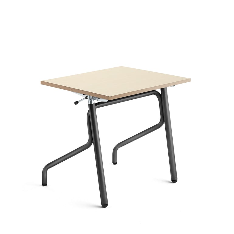 Levně Školní lavice ADJUST, výškově nastavitelná, 700x600 mm, HPL deska tlumící hluk, bříza, antracitově š