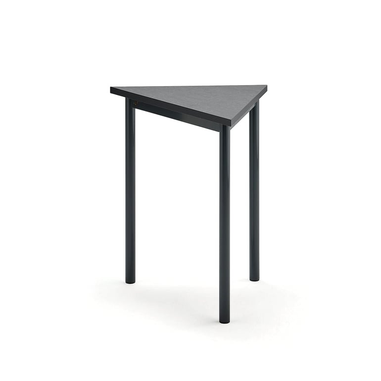 Levně Stůl SONITUS TRIANGEL, 700x600x720 mm, antracitově šedé nohy, deska s linoleem, tmavě šedá