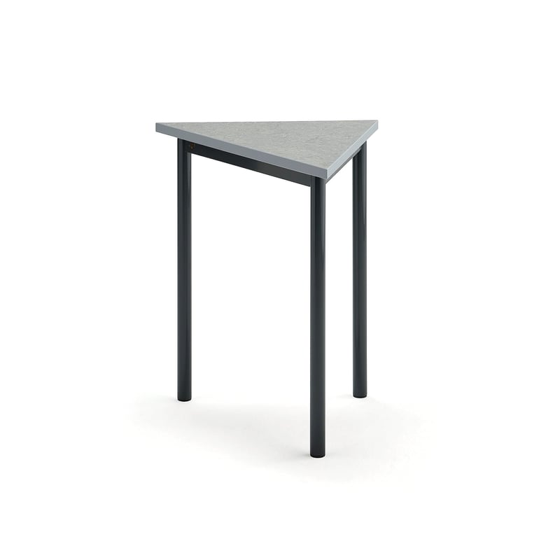 Levně Stůl SONITUS TRIANGEL, 700x600x720 mm, antracitově šedé nohy, deska s linoleem, šedá
