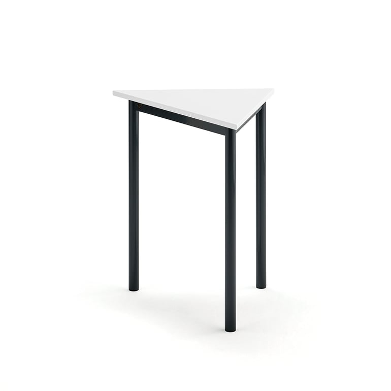 Levně Stůl SONITUS TRIANGEL, 700x600x720 mm, antracitově šedé nohy, HPL deska tlumící hluk, bílá