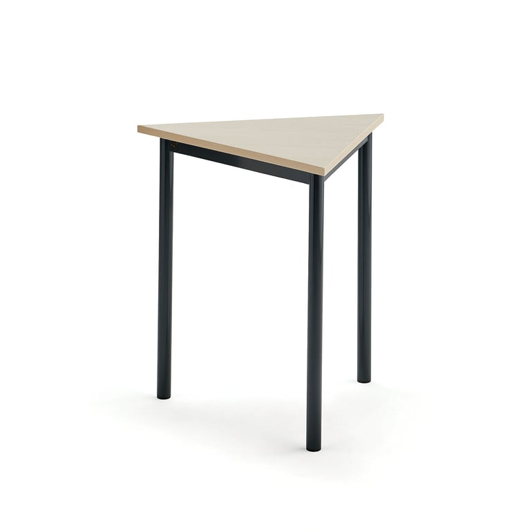 Levně Stůl SONITUS TRIANGEL, 700x700x720 mm, antracitově šedé nohy, HPL deska tlumící hluk, bříza
