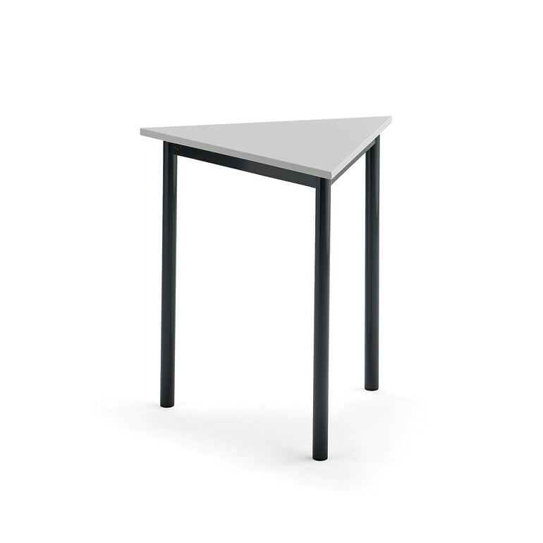 Levně Stůl SONITUS TRIANGEL, 700x700x720 mm, antracitově šedé nohy, HPL deska tlumící hluk, šedá