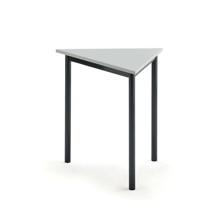Levně Stůl SONITUS TRIANGEL, 800x700x720 mm, antracitově šedé nohy, HPL deska tlumící hluk, šedá