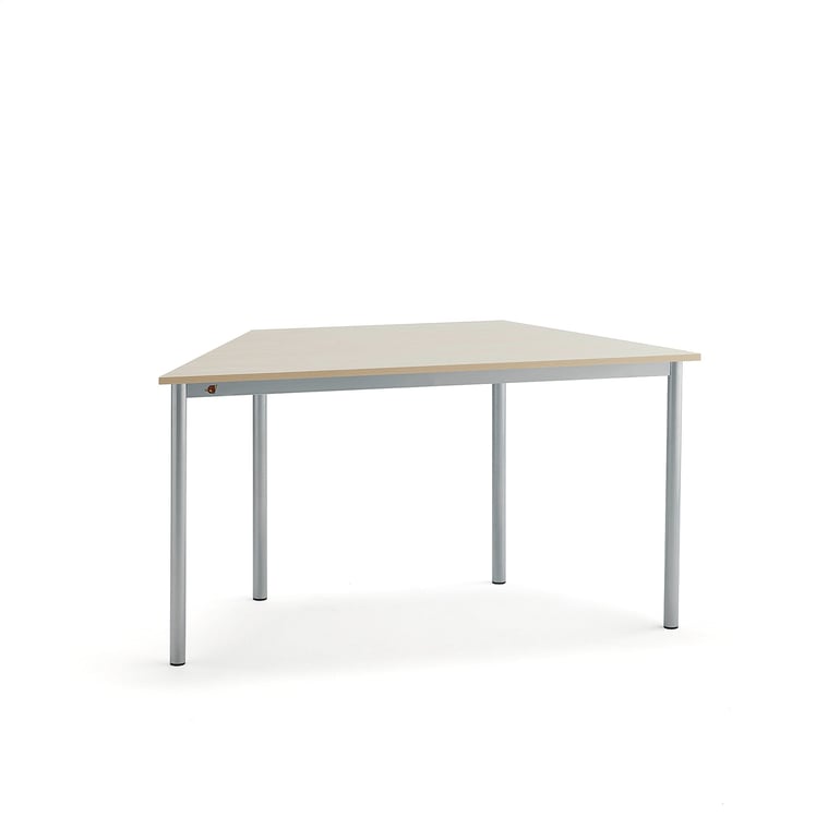 Levně Stůl SONITUS TRAPETS, 1200x600x720 mm, stříbrné nohy, HPL deska tlumící hluk, bříza