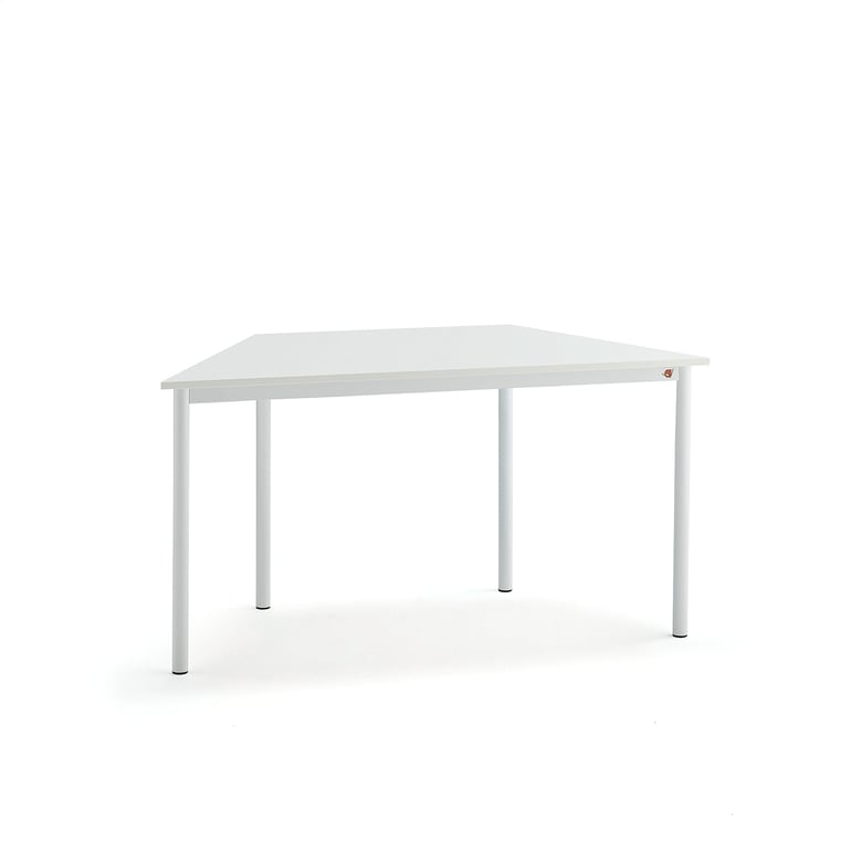 Levně Stůl SONITUS TRAPETS, 1200x600x720 mm, bílé nohy, HPL deska tlumící hluk, bílá