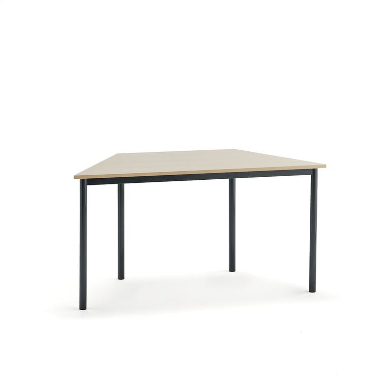 Levně Stůl SONITUS TRAPETS, 1200x600x720 mm, antracitově šedé nohy, HPL deska tlumící hluk, bříza