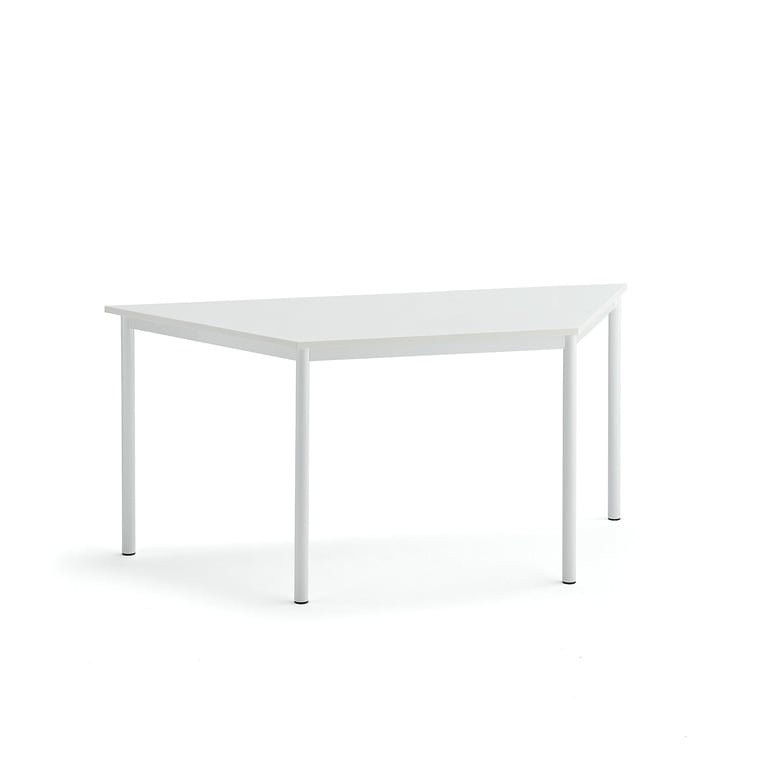 Levně Stůl SONITUS TRAPETS, 1600x800x720 mm, bílé nohy, HPL deska tlumící hluk, bílá