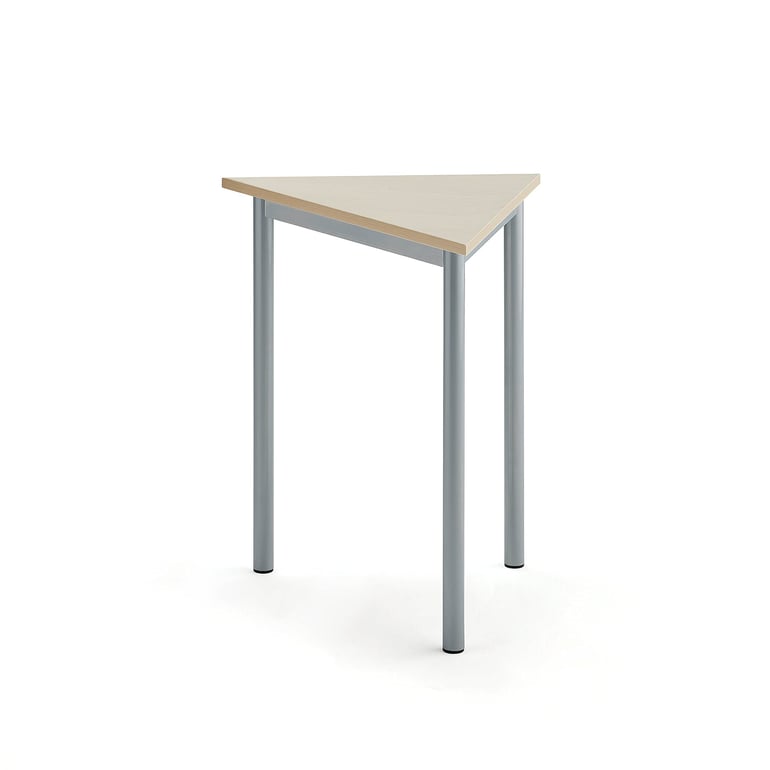 Levně Stůl BORÅS TRIANGEL, 700x600x720 mm, stříbrné nohy, HPL deska, bříza