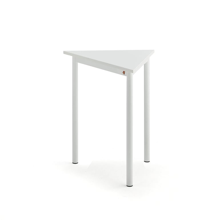 Levně Stůl BORÅS TRIANGEL, 700x600x720 mm, bílé nohy, HPL deska, bílá