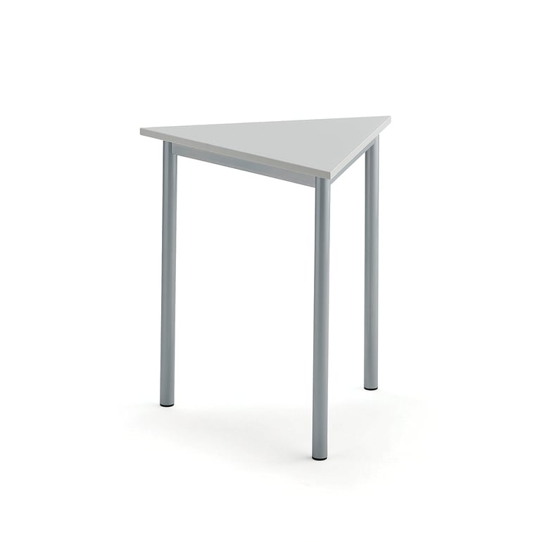 Levně Stůl BORÅS TRIANGEL, 700x700x720 mm, stříbrné nohy, HPL deska, šedá