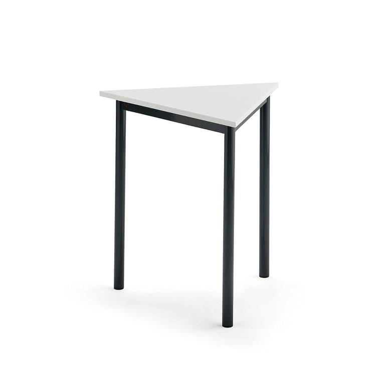 Levně Stůl BORÅS TRIANGEL, 700x700x720 mm, antracitově šedé nohy, HPL deska, bílá