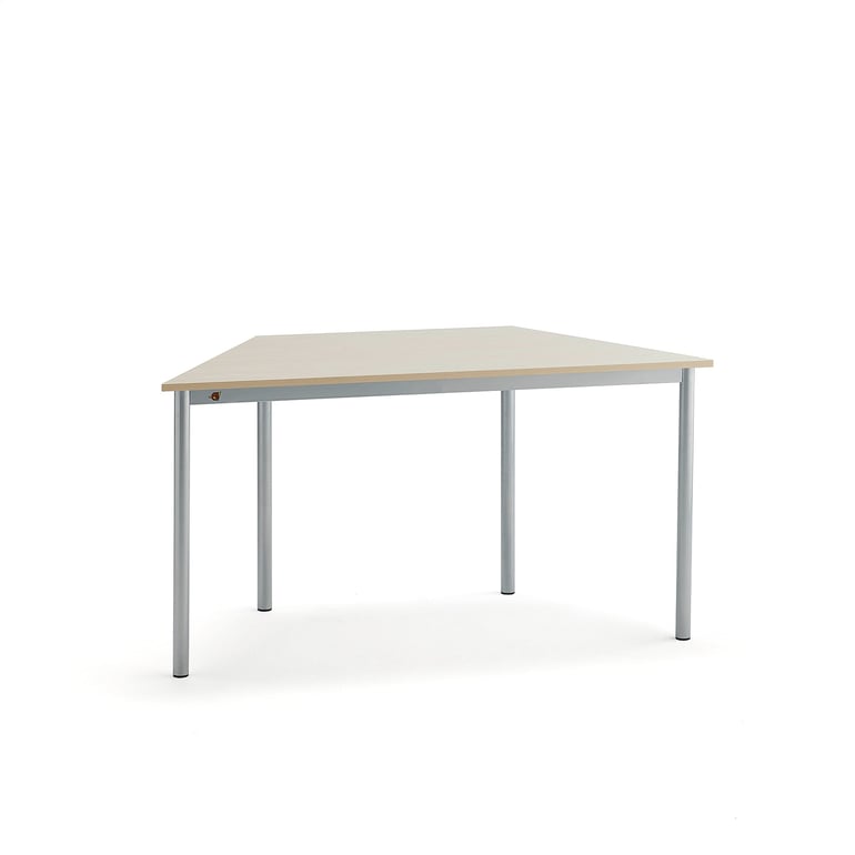 Levně Stůl BORÅS TRAPETS, 1200x600x720 mm, stříbrné nohy, HPL deska, bříza