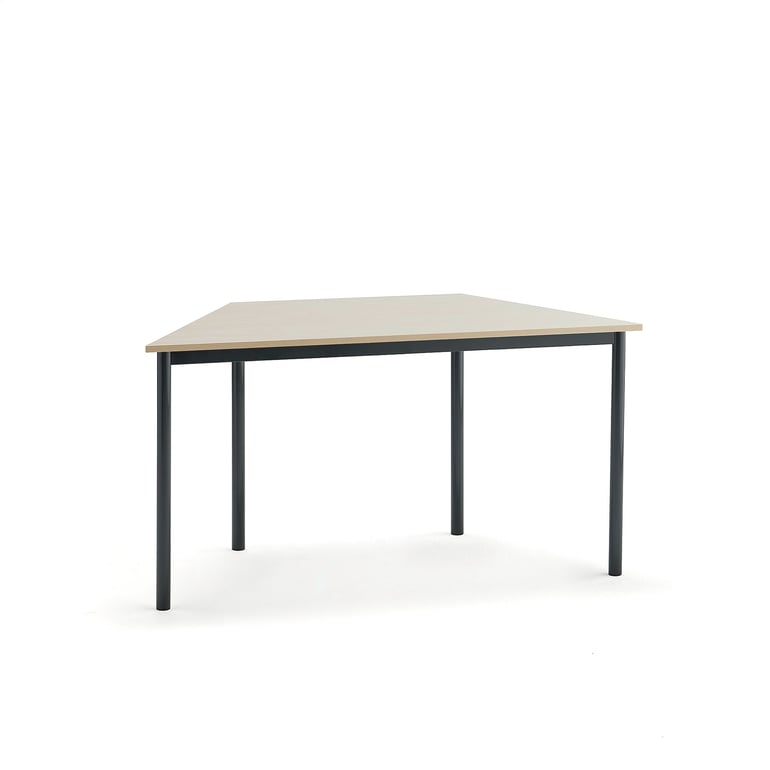 Levně Stůl BORÅS TRAPETS, 1200x600x720 mm, antracitově šedé nohy, HPL deska, bříza