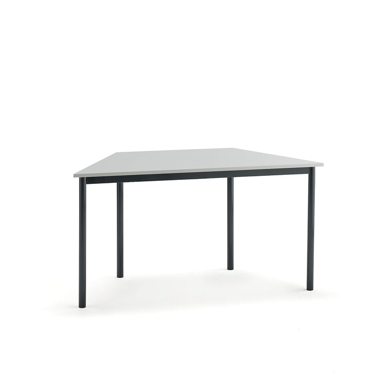Levně Stůl BORÅS TRAPETS, 1200x600x720 mm, antracitově šedé nohy, HPL deska, šedá
