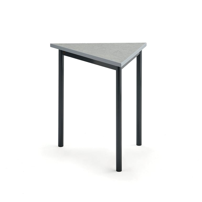 Levně Stůl SONITUS TRIANGEL, 800x700x720 mm, antracitově šedé nohy, deska s linoleem, šedá