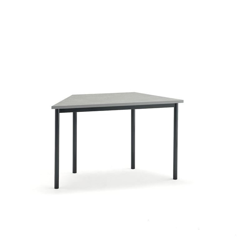 Levně Stůl SONITUS TRAPETS, 1200x600x720 mm, antracitově šedé nohy, deska s linoleem, šedá