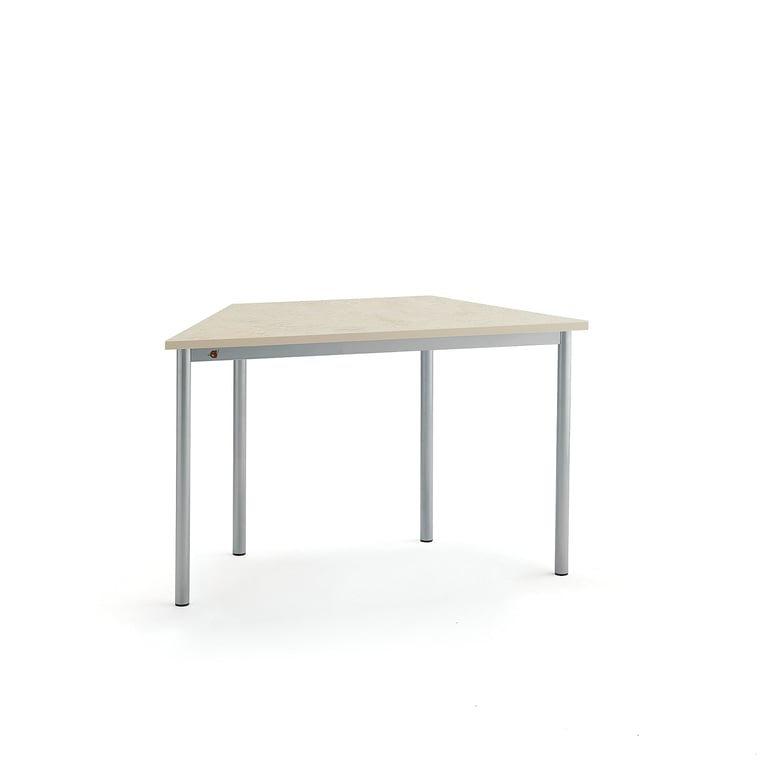 Levně Stůl SONITUS TRAPETS, 1200x600x720 mm, stříbrné nohy, deska s linoleem, béžová