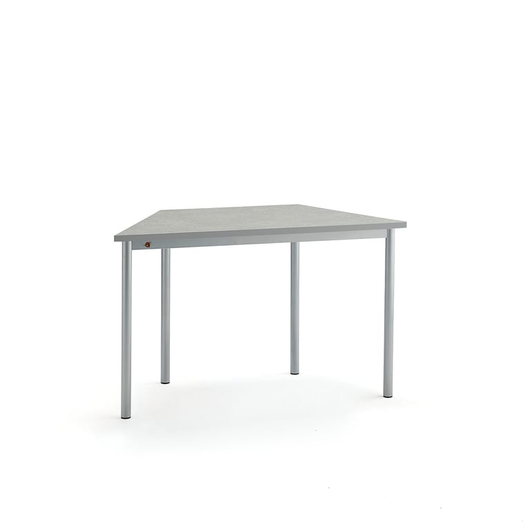 Levně Stůl SONITUS TRAPETS, 1200x600x720 mm, stříbrné nohy, deska s linoleem, šedá