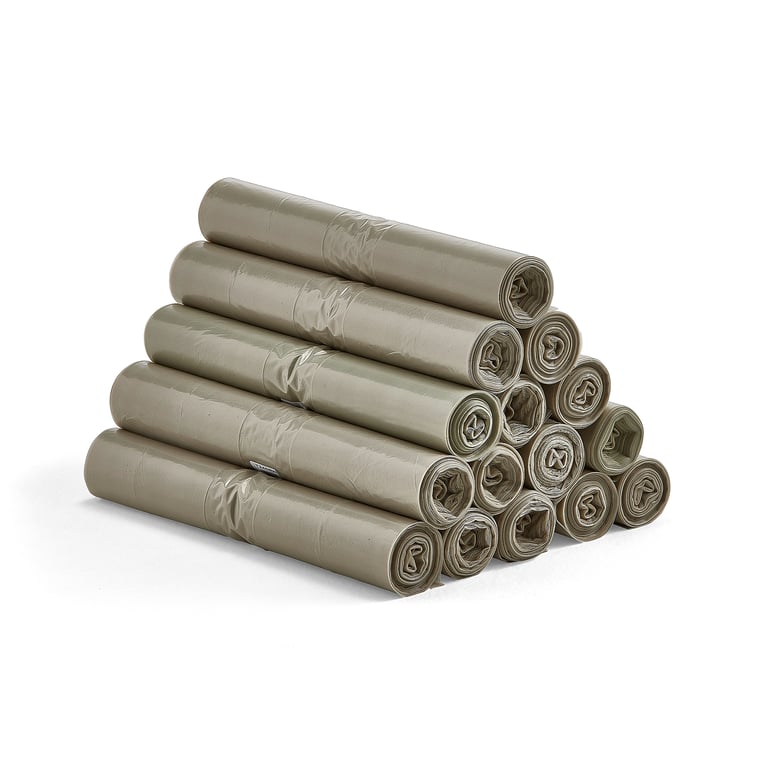 Levně Pytle na odpadky, 15 rolí (10 ks/role), 240 l, průhledné