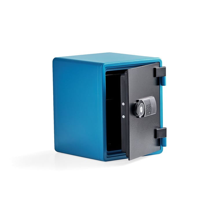 Fire-rated document safe ADORE, 520x410x445 mm, blue | AJ Products UK
