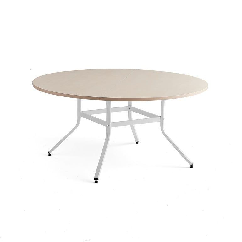 Levně Stůl VARIOUS, Ø1600 mm, výška 740 mm, bílá, bříza