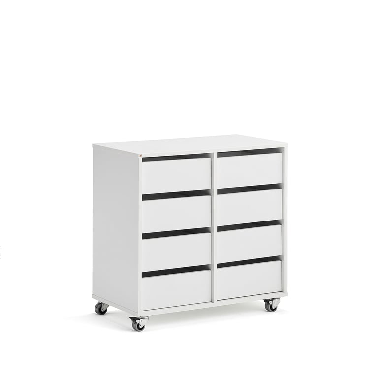 Levně Skříňka CASPER, 8 zásuvek, bílá