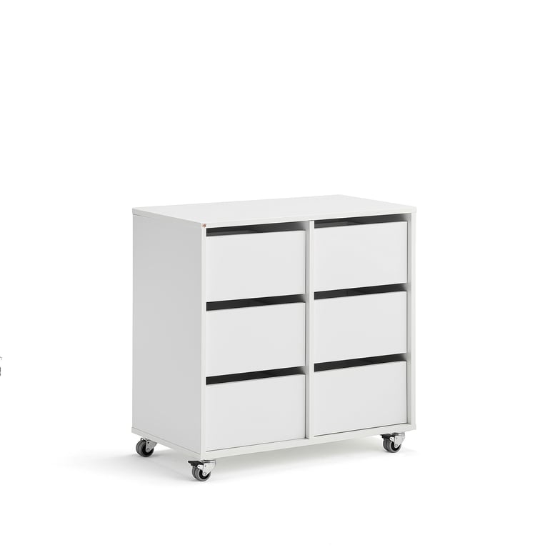 Levně Skříňka CASPER, 6 zásuvek, bílá