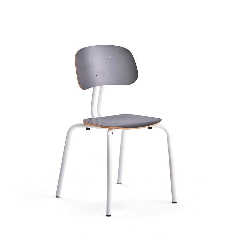 Školská stolička YNGVE, so 4 nohami, biela, antracit, V 460 mm