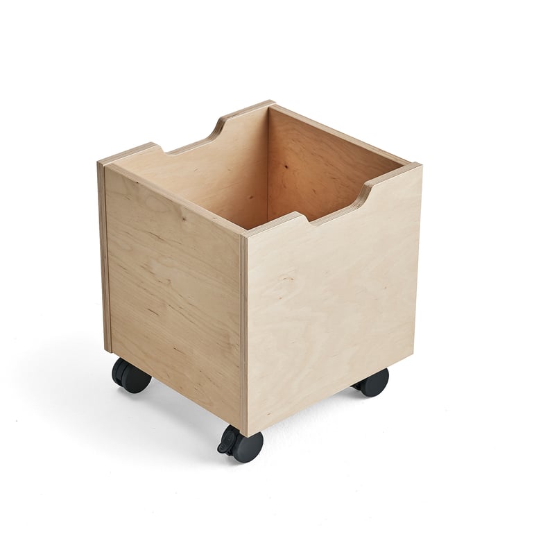 Levně Dřevěný box RICO, s kolečky, bříza
