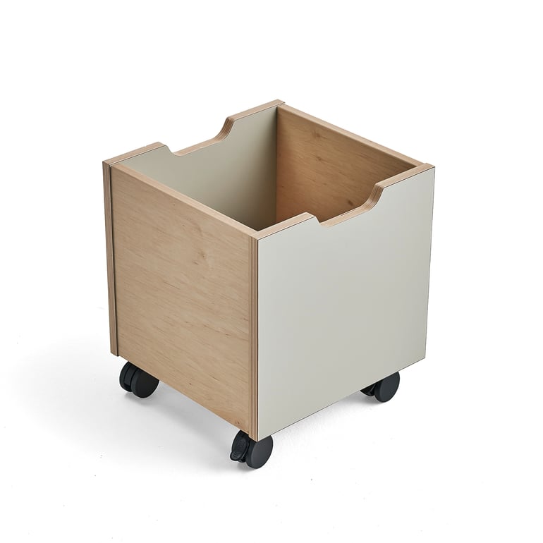 Levně Dřevěný box RICO, s kolečky, zelenošedá