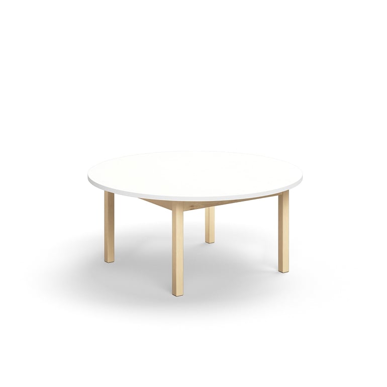 Levně Stůl DECIBEL, Ø1200x530 mm, akustická HPL deska, bříza/bílá
