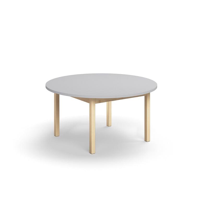 Levně Stůl DECIBEL, Ø1200x590 mm, akustická HPL deska, bříza/šedá