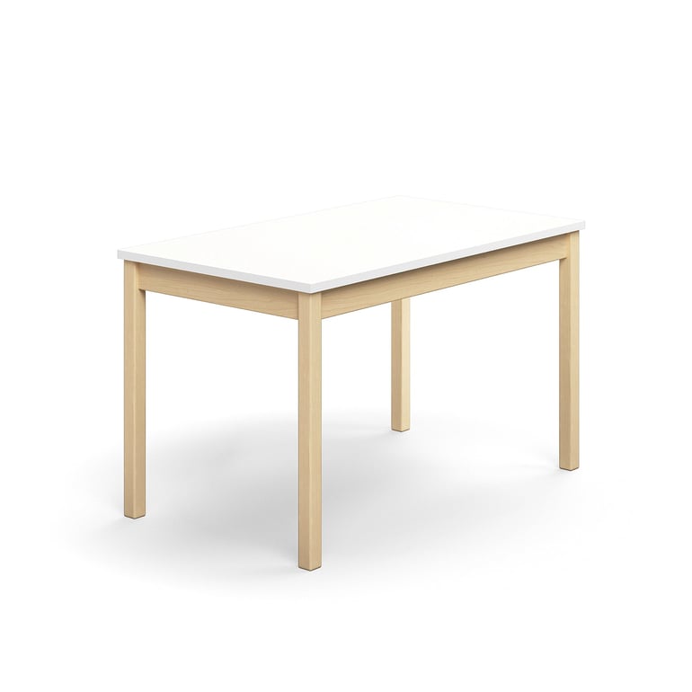 Levně Stůl DECIBEL, 1200x700x720 mm, HPL deska tlumící hluk, bříza/bílá