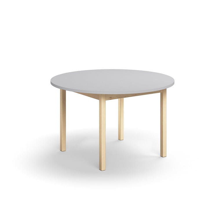 Levně Stůl DECIBEL, Ø1200x720 mm, akustická HPL deska, bříza/šedá