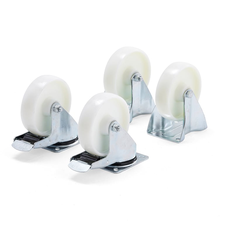 Levně Sada koleček pro záchytnou vanu, Ø 160 mm, nylonová