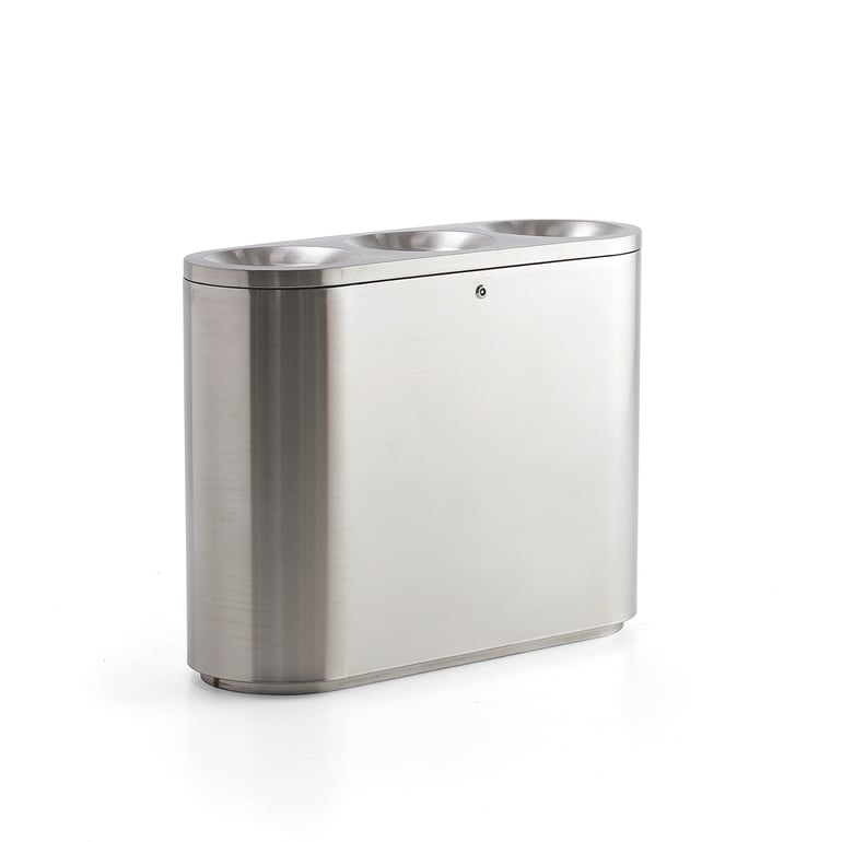 Levně Koš na tříděný odpad CLARK, 3x 48 l, nerez