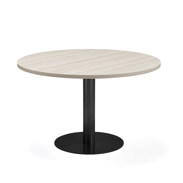 Levně Stůl GATHER, Ø 900x720 mm, HPL laminát, antracitově šedá, jasan