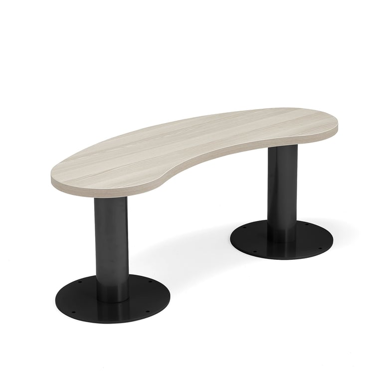 Levně Lavice GATHER, 1100x340x440 mm, HPL laminát, antracitově šedá, jasan