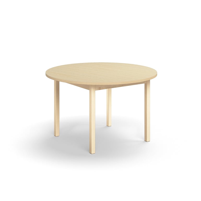 Levně Jídelní stůl EUROPA, Ø 1200x720 mm, HPL, bříza