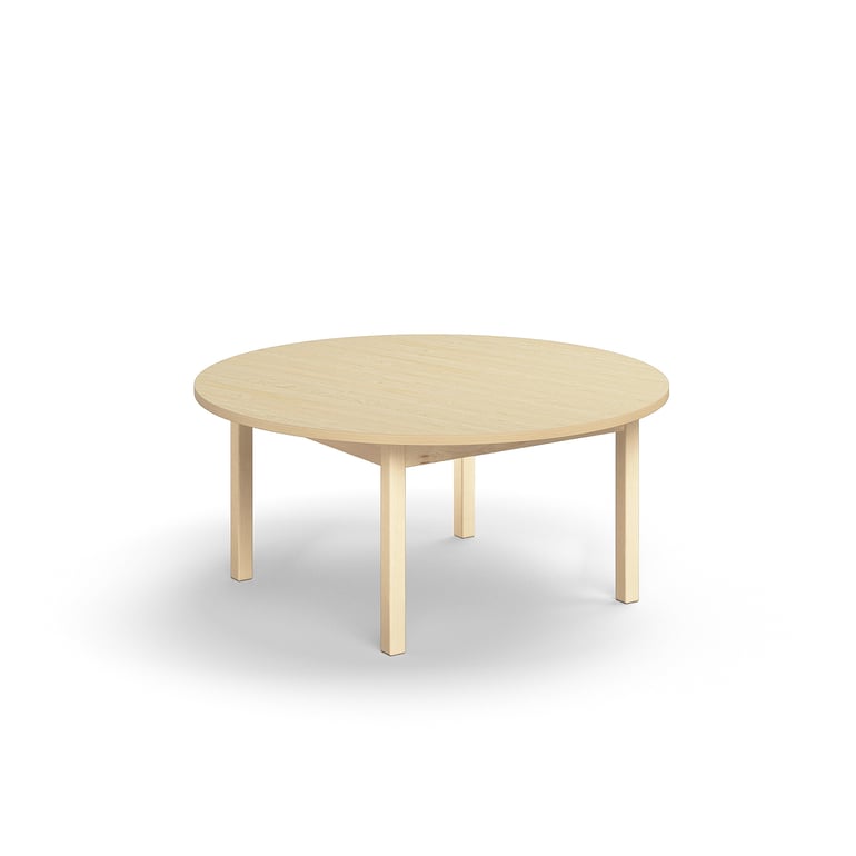 Round noise reducing table EUROPA X, Ø 1200x500 mm, birch | AJ Products UK