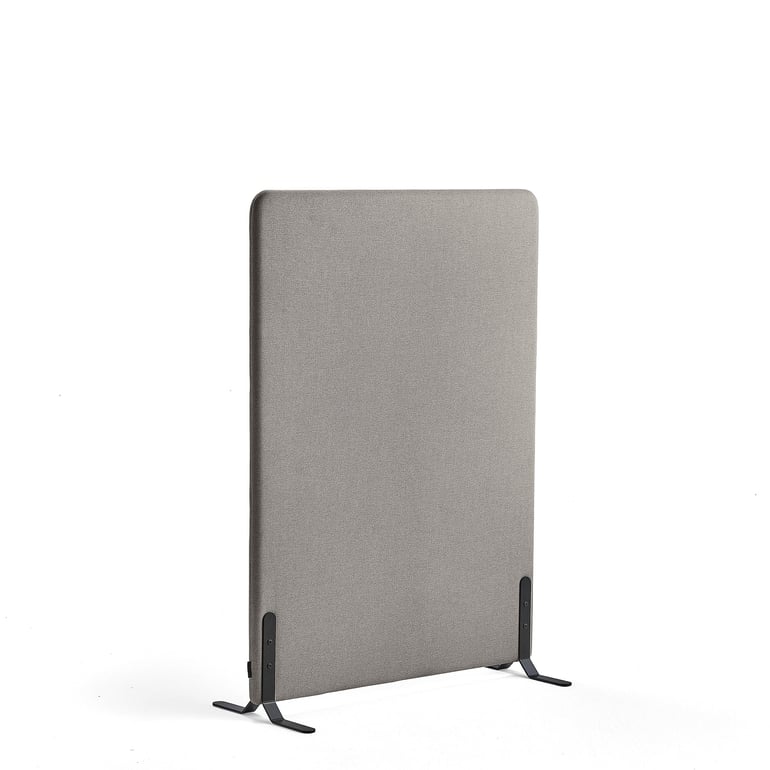 Levně Paraván ZONE, 1360x1000x46 mm, potah Rivet, černé nohy, stříbrnošedá