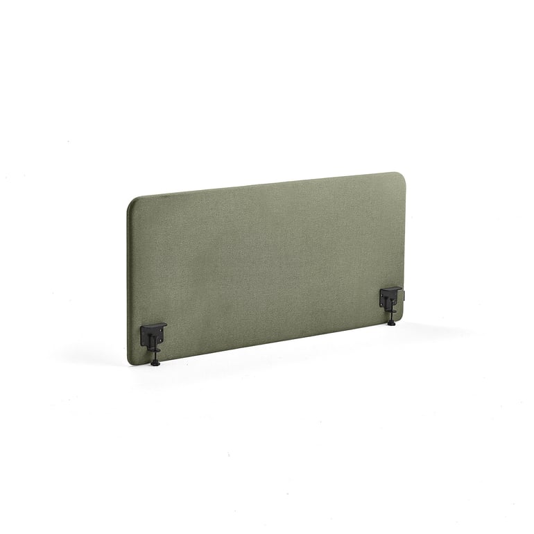 Levně Stolový paraván ZONE, černé svorky, 1400X650x36 mm, potah Rivet, zelenomodrá