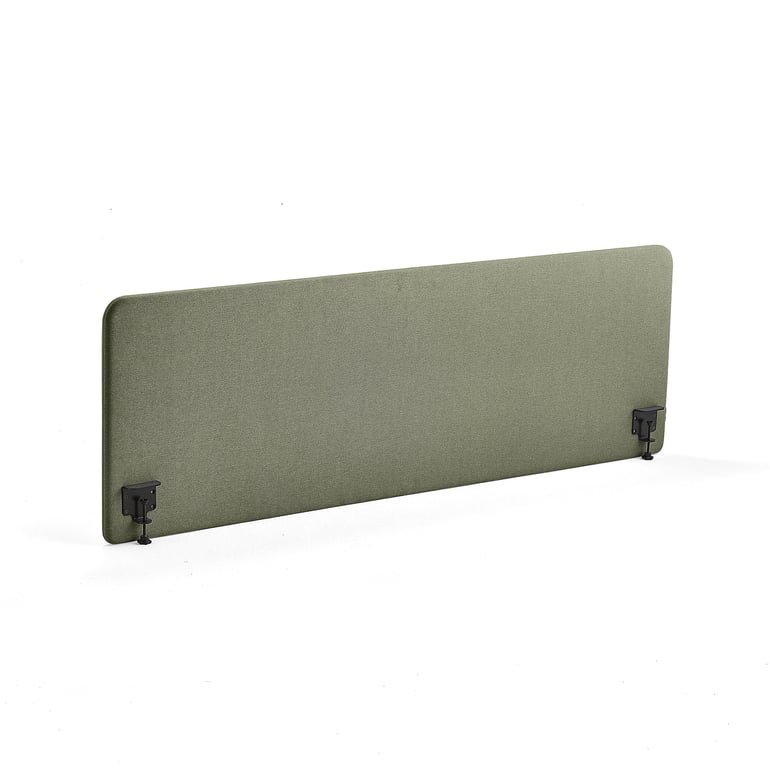 Levně Stolový paraván ZONE, černé svorky, 2000X650x36 mm, potah Rivet, zelenomodrá