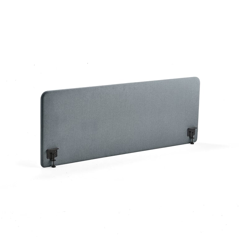 Levně Stolový paraván ZONE, černé svorky, 1800X650x36 mm, potah Rivet, modrošedá