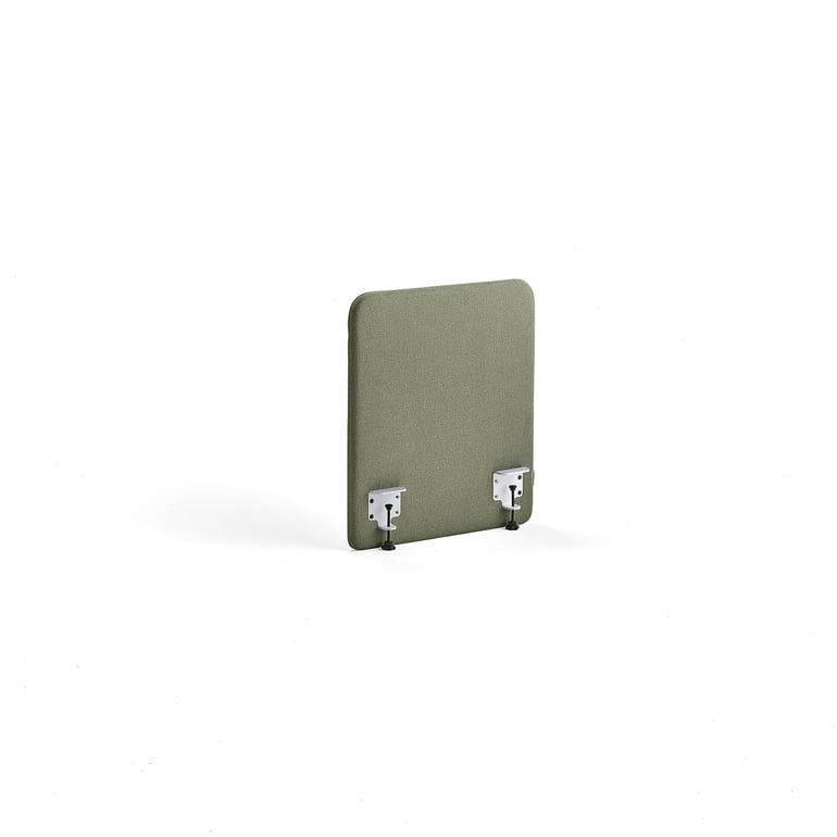 Levně Stolový paraván ZONE, bílé svorky, 600X650x36 mm, potah Rivet, zelenomodrá