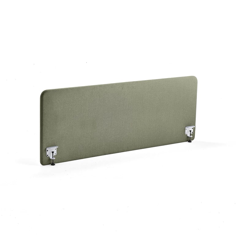 Stolový paraván ZONE, biele svorky, 1800x650x36 mm, látka Rivet, zelenomodrá