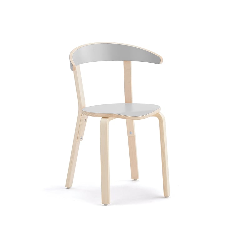 Levně Dřevěná židle LINUS, výška sedáku 450 mm, lamino, šedá